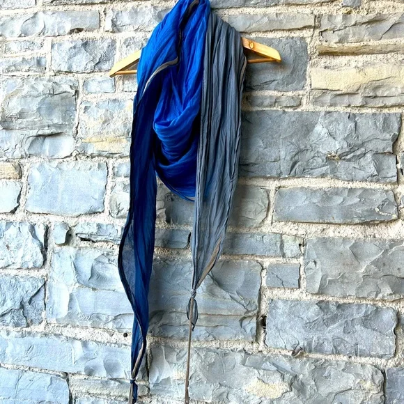 Large Blue Scarf - Picture 3 of 5